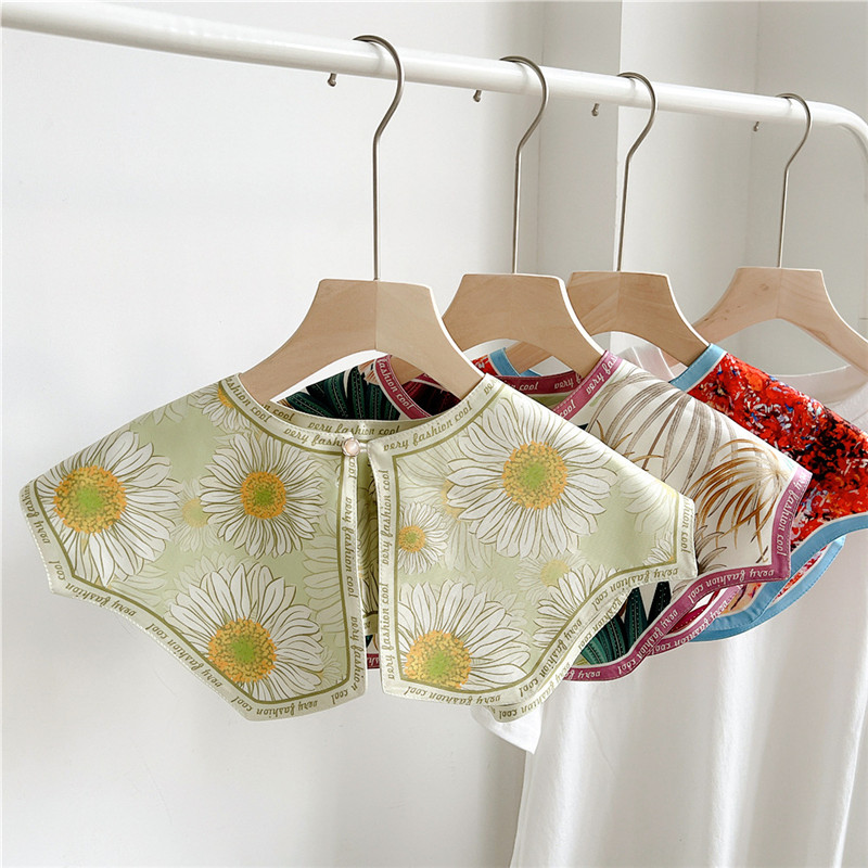 Blouse Off Shoulder - 여성용 꽃 분리형 칼라 숄, 용수철