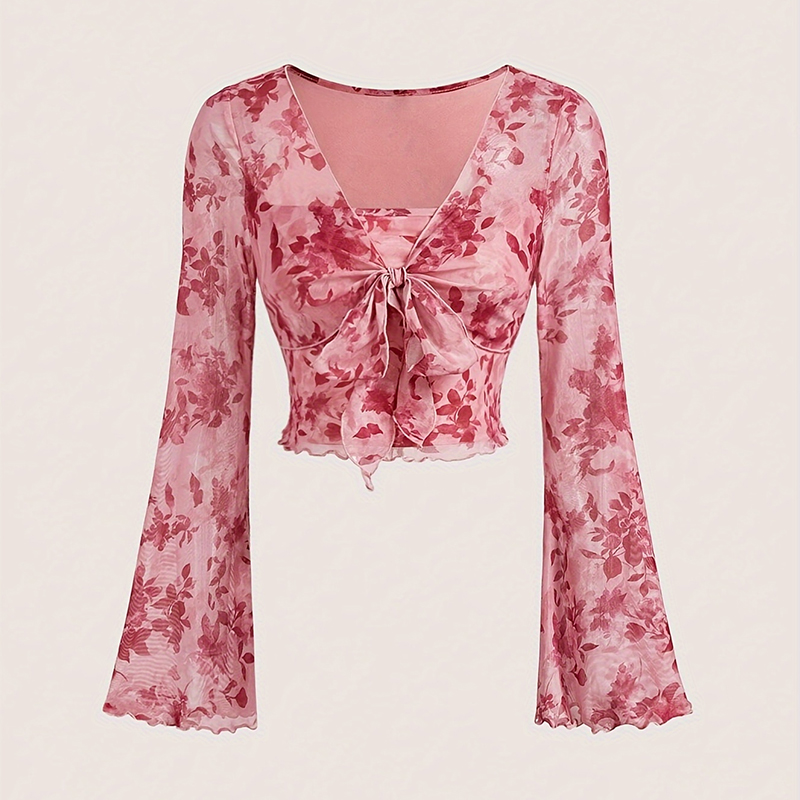 Romper Floral Print - 여름 여성 Y2k 꽃 프린트 달콤한