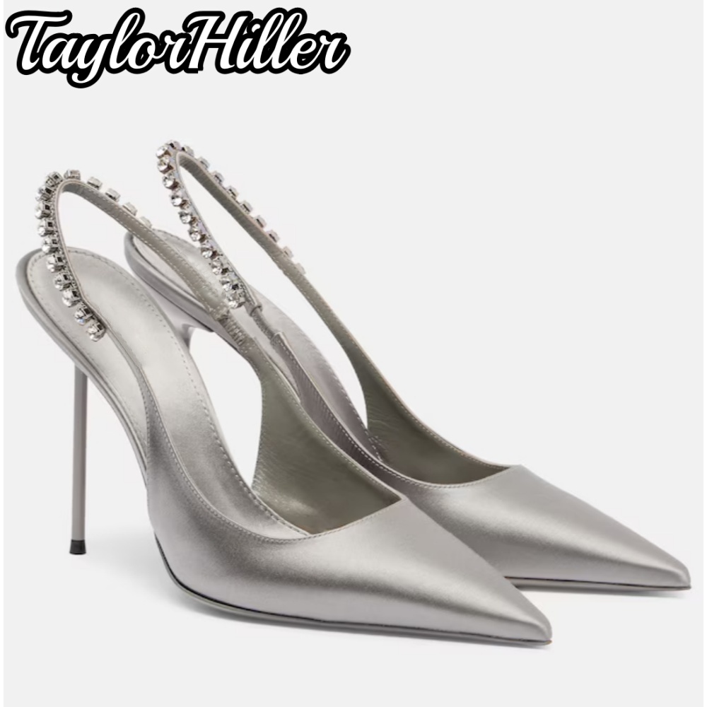Sandal Strappy Heeled - 럭셔리 스트랩형 라인스톤 장식 힐 샌들