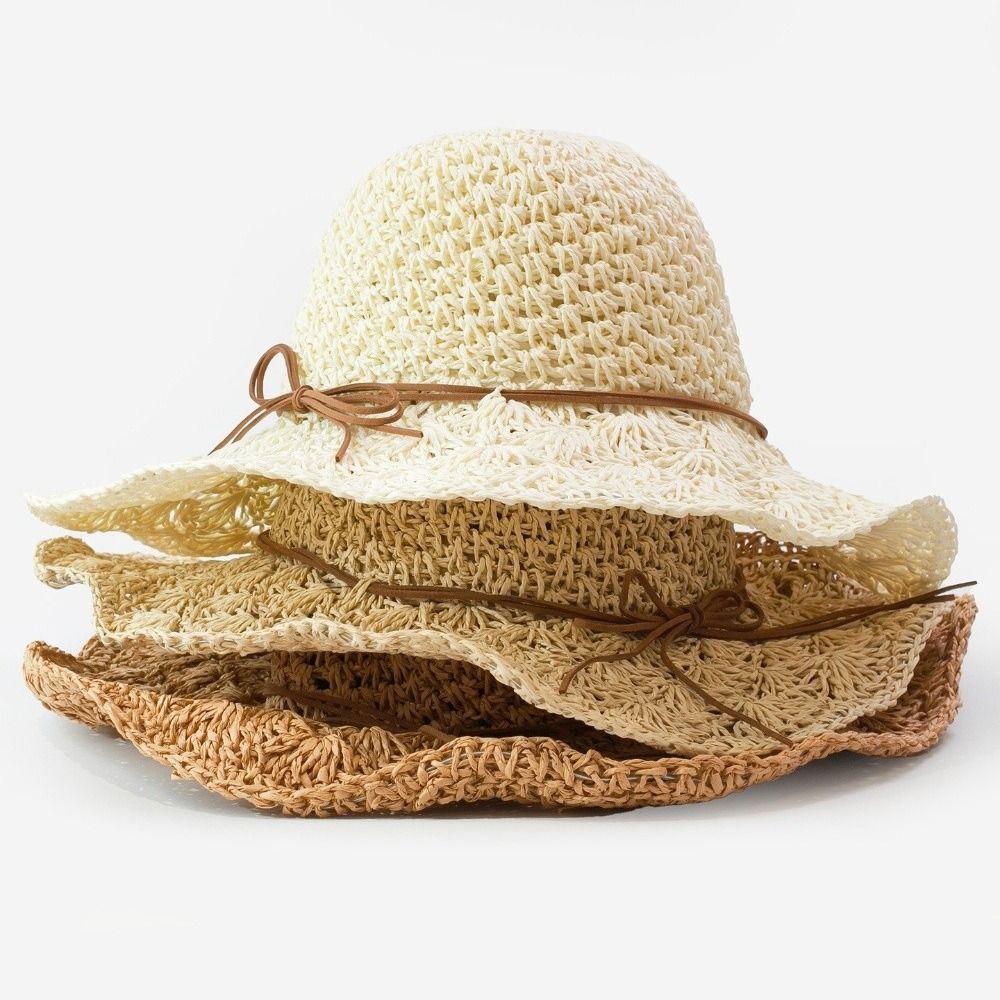 손으로 짠 크로셰 밀짚모자 넓은 챙 접이식 플로피 밀짚 - Hat Floppy Wide 리뷰 및 가격