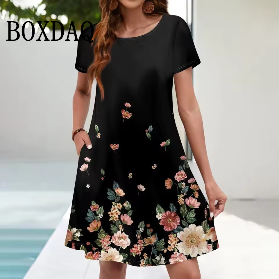 여성 캐주얼 Sundress 느슨한 주머니 여름 Boh - Romper Floral Print 리뷰 및 가격