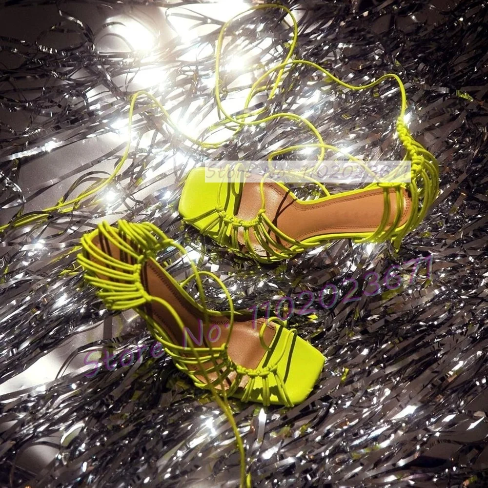 여성용 시크 유선형 레이스업 케이지 샌들, 섹시한 스퀘 - Sandal Strappy Heeled 리뷰 및 가격