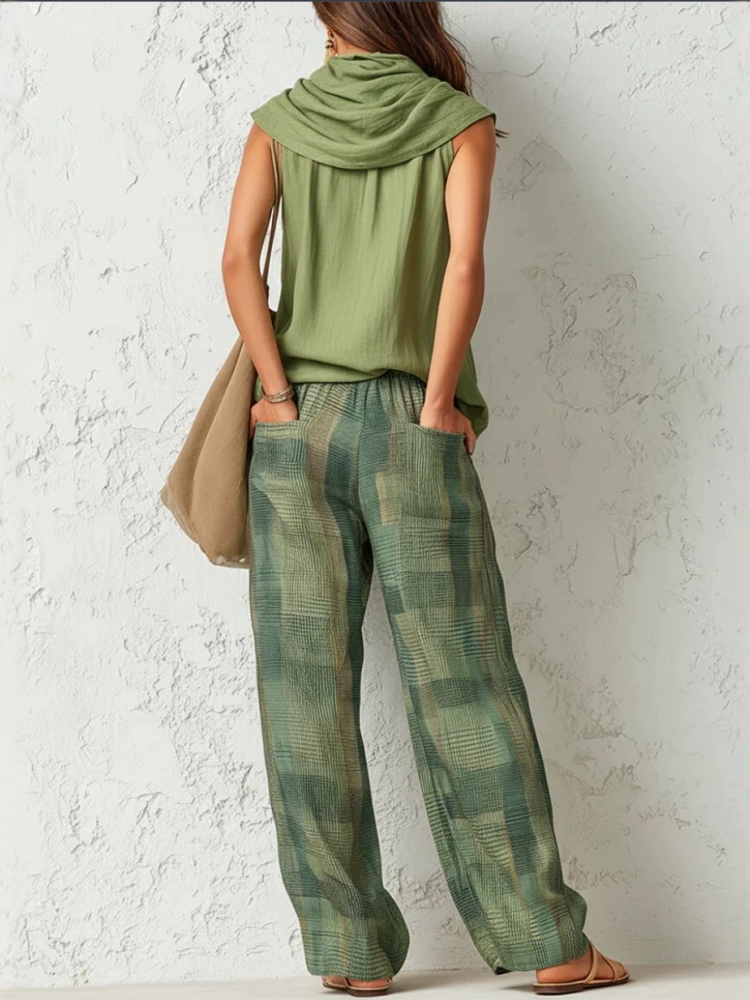 새로운 여름 여성 바지 투피스 세트 캐주얼 루즈핏 패션 - Linen Pant Wide 리뷰 및 가격