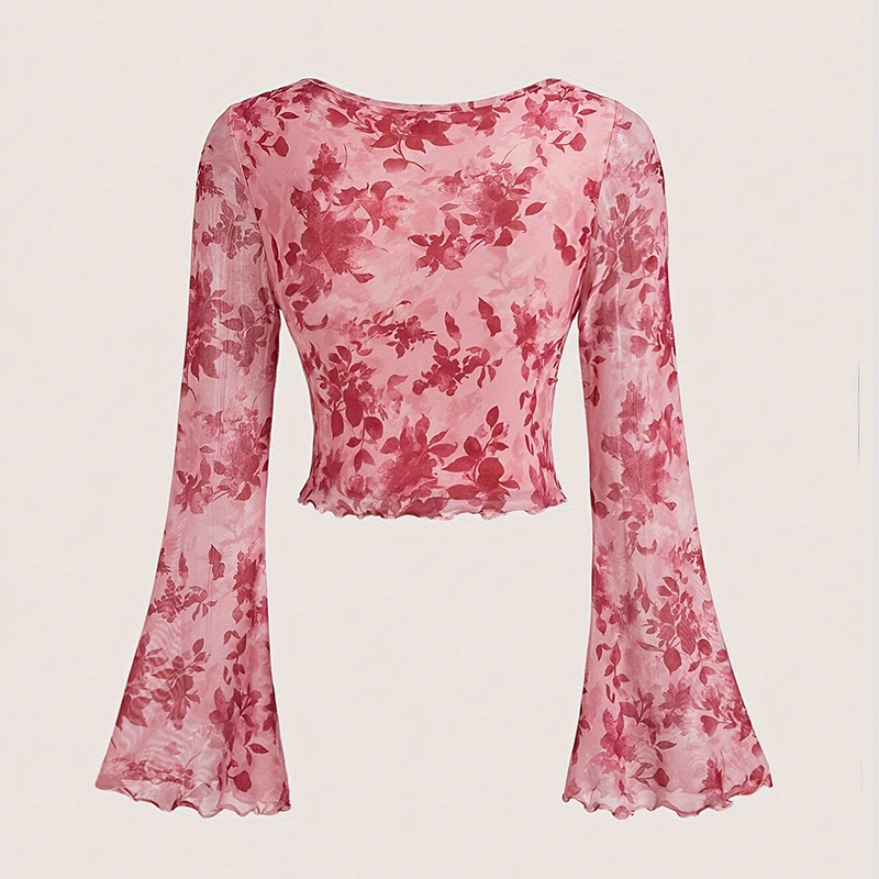 여름 여성 Y2k 꽃 프린트 달콤한 v 넥 티셔츠 메쉬 - Romper Floral Print 리뷰 및 가격