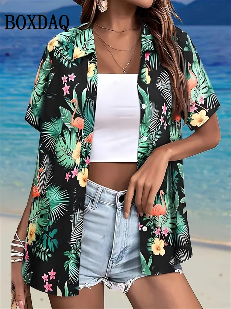 여름 패션 여성 블라우스 하와이 코코넛 나무 프린트 짧 - Romper Floral Print 리뷰 및 가격