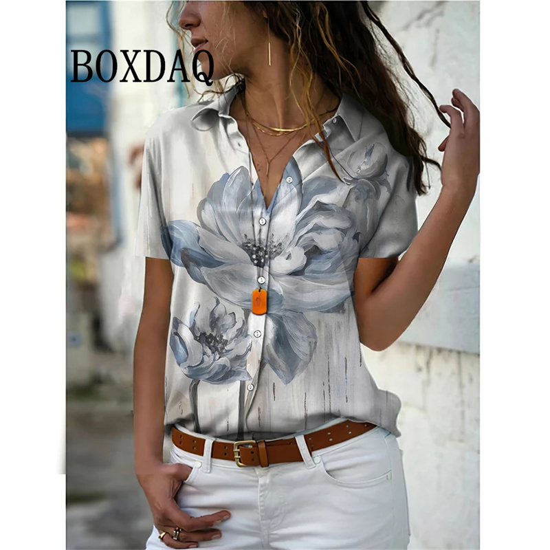 여성용 빈티지 꽃 프린트 블라우스, 캐주얼 반팔, 턴다 - Romper Floral Print 리뷰 및 가격