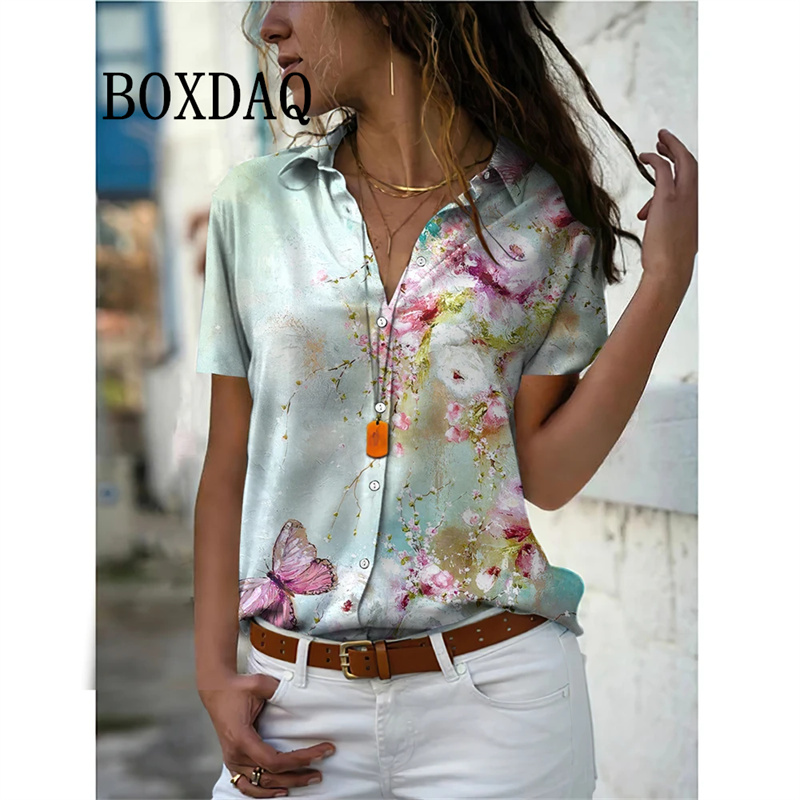 여성용 빈티지 꽃 프린트 블라우스, 캐주얼 반팔, 턴다 - Romper Floral Print 리뷰 및 가격