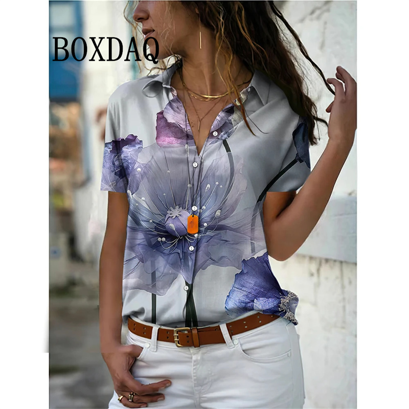 여성용 빈티지 꽃 프린트 블라우스, 캐주얼 반팔, 턴다 - Romper Floral Print 리뷰 및 가격