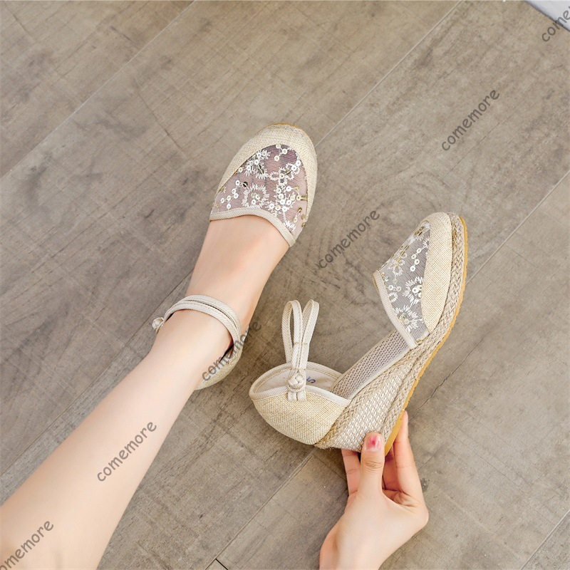 여성용 레이스 메쉬 에스파드리유 웨지 샌들 발목 스트랩 - Wedge Espadrille Women 리뷰 및 가격