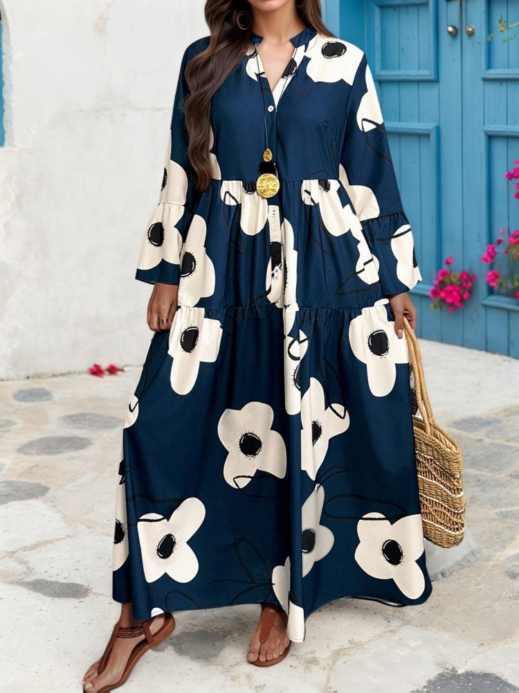 XL-4XL 플러스 사이즈 의류 드레스 여성 가을 ​​ - Midi Skirt Floral 리뷰 및 가격